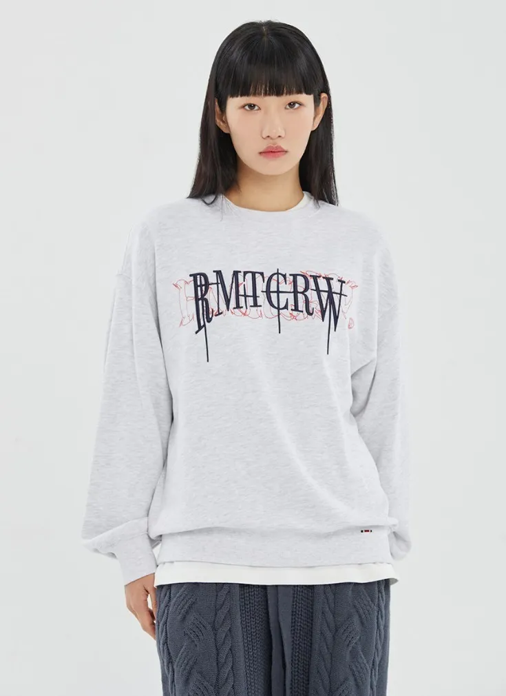 ROMANTIC CROWN  |[ROMANTIC CROWN]★VOLUME LOGO CREWNECK