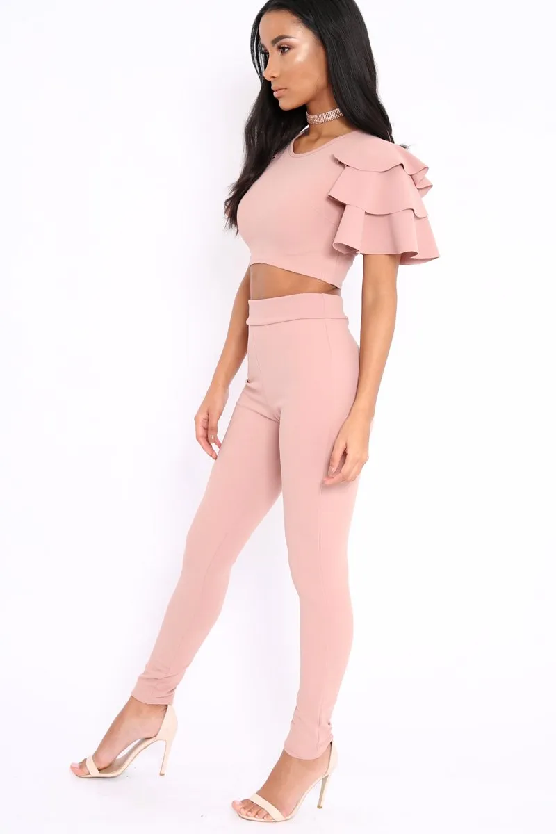 Rose Frill Sleeve Co-ord Set - Demmie