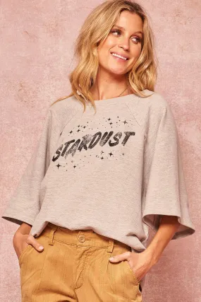 Sale - Stardust Wide-Sleeve Oversized Graphic Sweatshirt