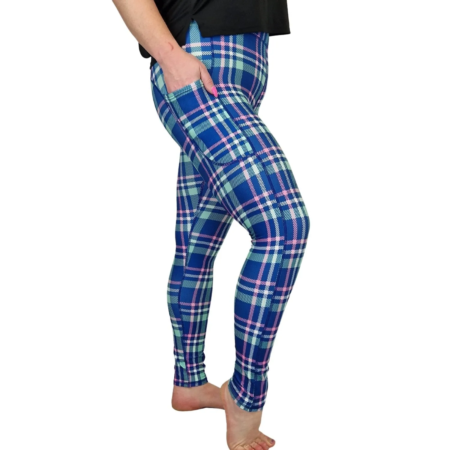 SCULPT Yoga Leggings- Serenity Plaid