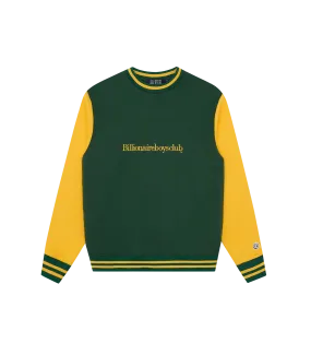 SERIF LOGO COLOURBLOCK CREWNECK - GREEN/YELLOW