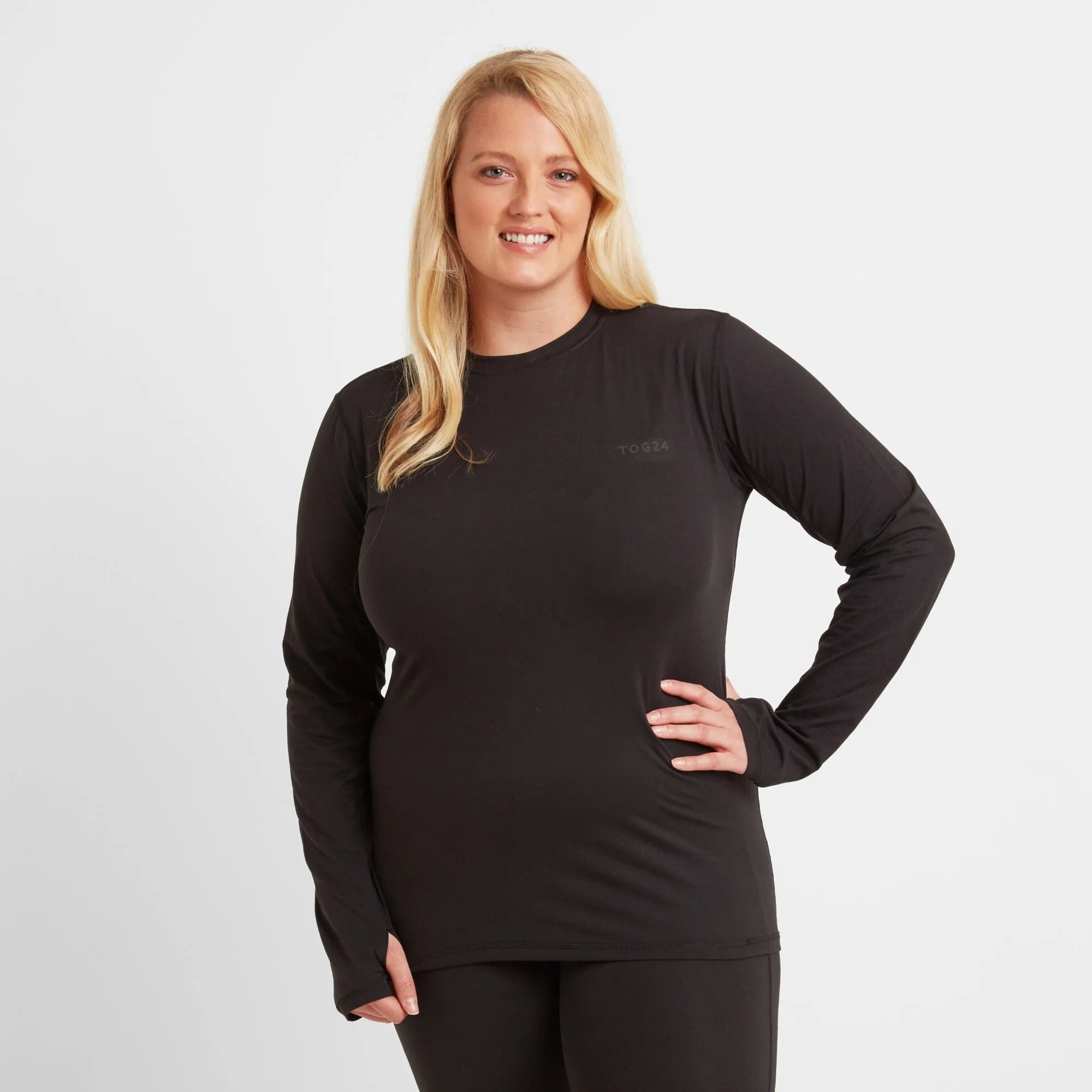 Snowdon Womens Thermal Base Layer Crew Neck - Black