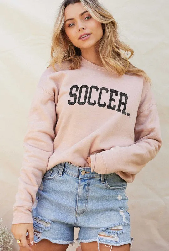 SOCCER Graphic Unisex Crewneck Fleece Pullover Sweatshirt