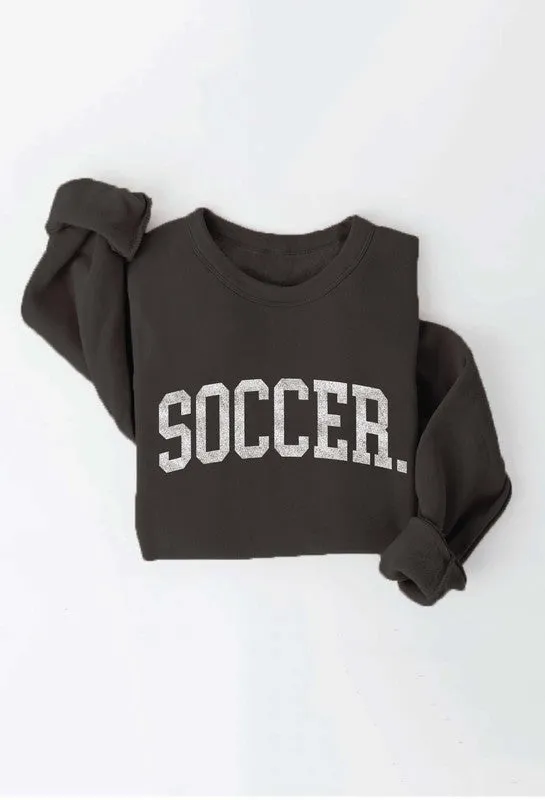 SOCCER Graphic Unisex Crewneck Fleece Pullover Sweatshirt