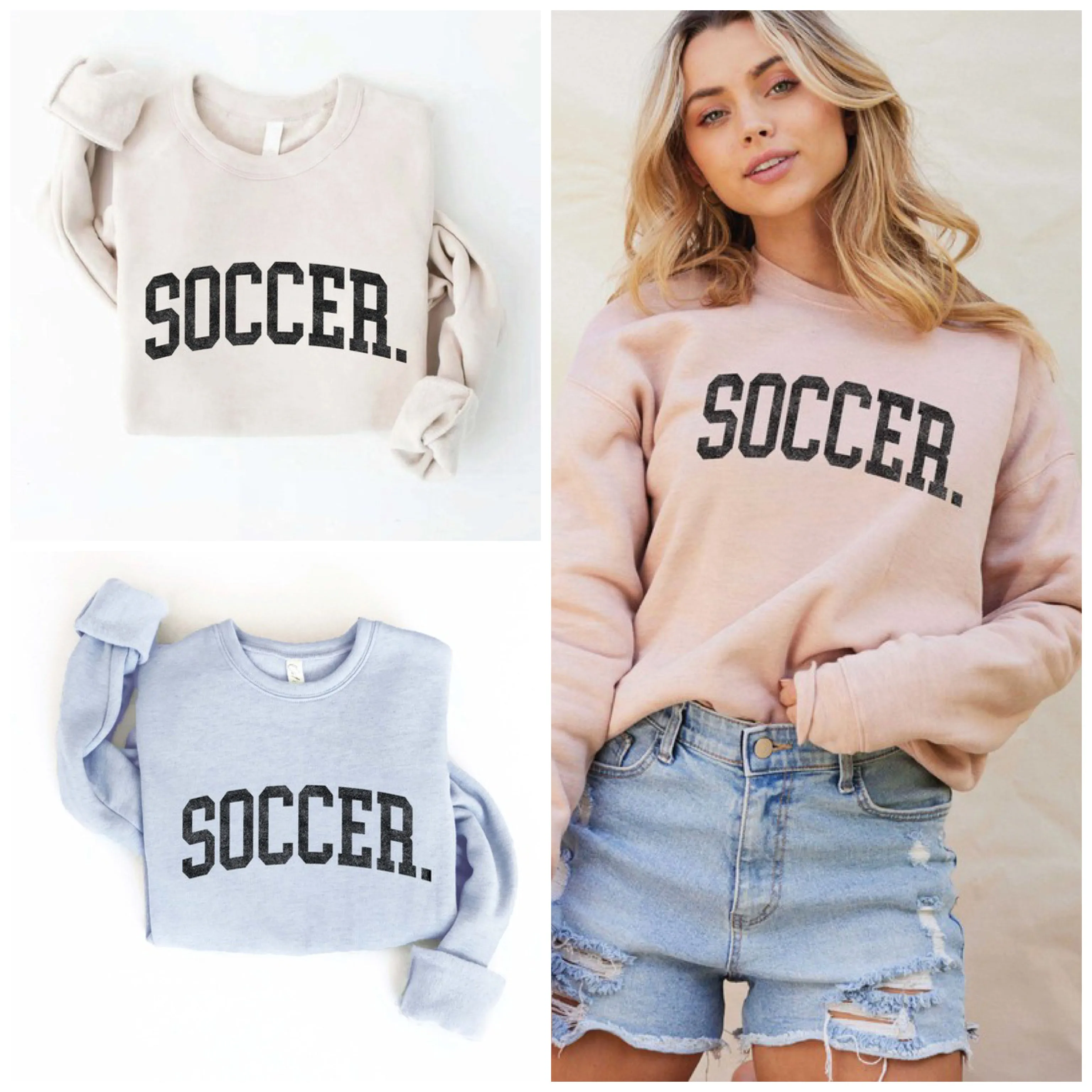 SOCCER Graphic Unisex Crewneck Fleece Pullover Sweatshirt