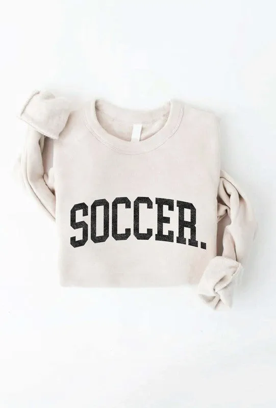 SOCCER Graphic Unisex Crewneck Fleece Pullover Sweatshirt