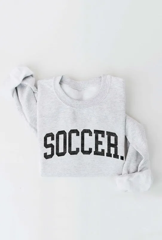 SOCCER Graphic Unisex Crewneck Fleece Pullover Sweatshirt