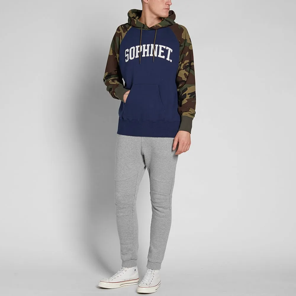 SOPHNET. Arch Logo Raglan HoodyNavy