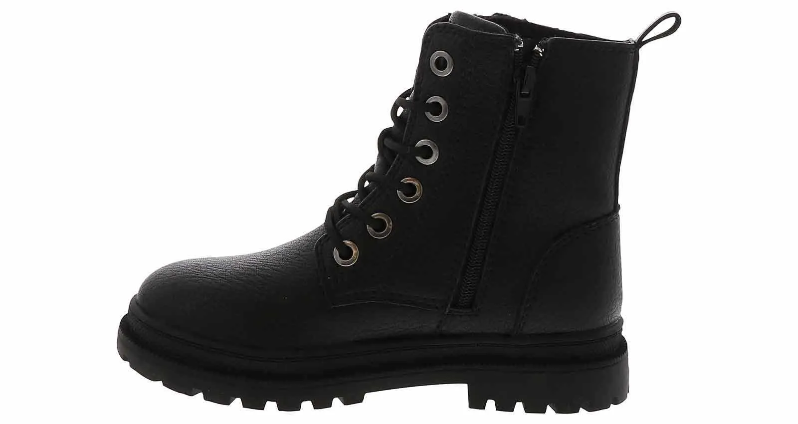 Sprox Coco Black Quilted Youth Girls' (11-4) Combat Boot