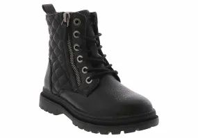 Sprox Coco Black Quilted Youth Girls' (11-4) Combat Boot