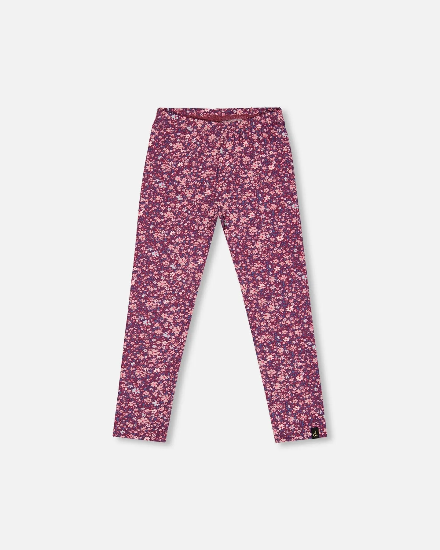 Stretch Leggings Burgundy Printed Little Flowers