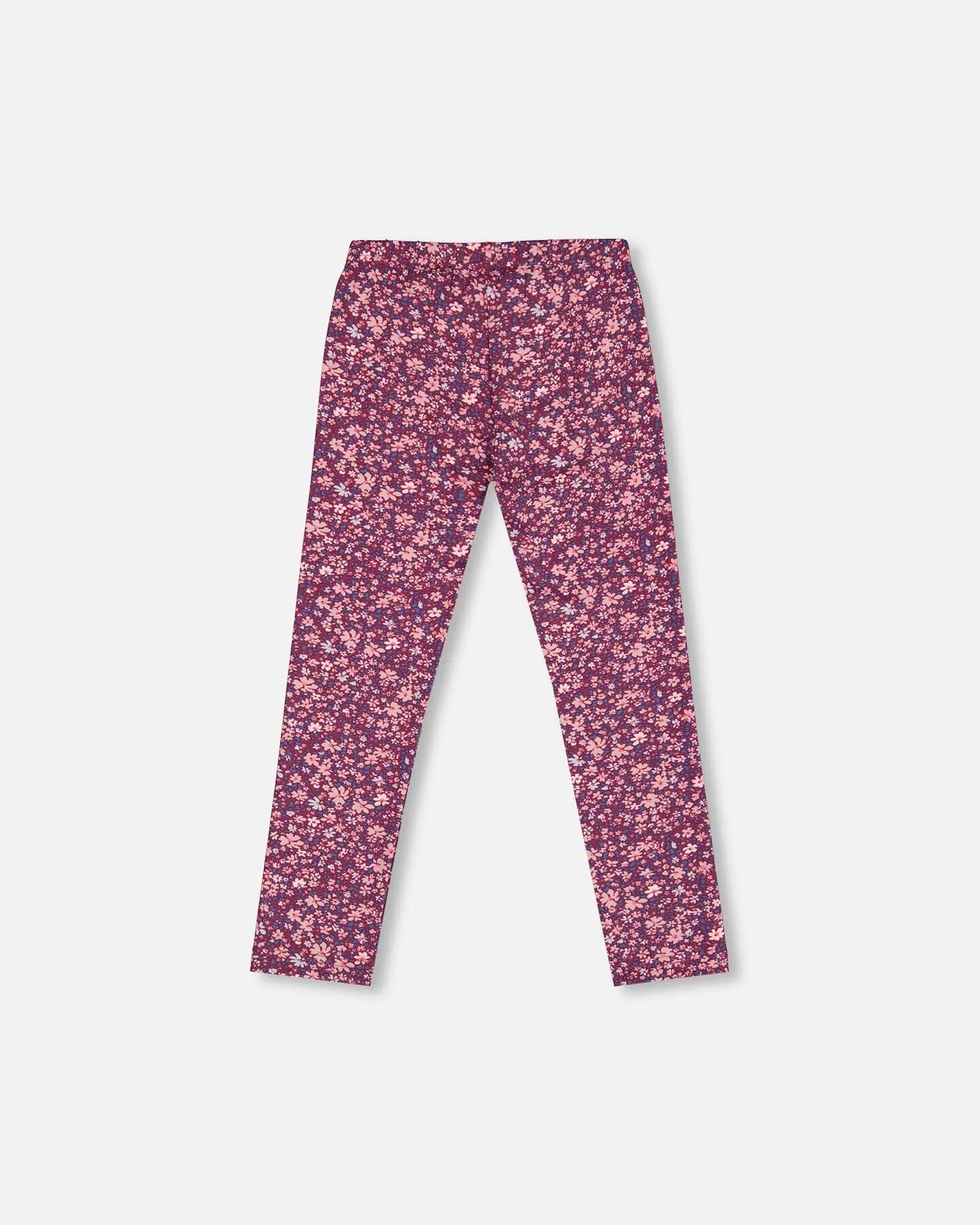 Stretch Leggings Burgundy Printed Little Flowers