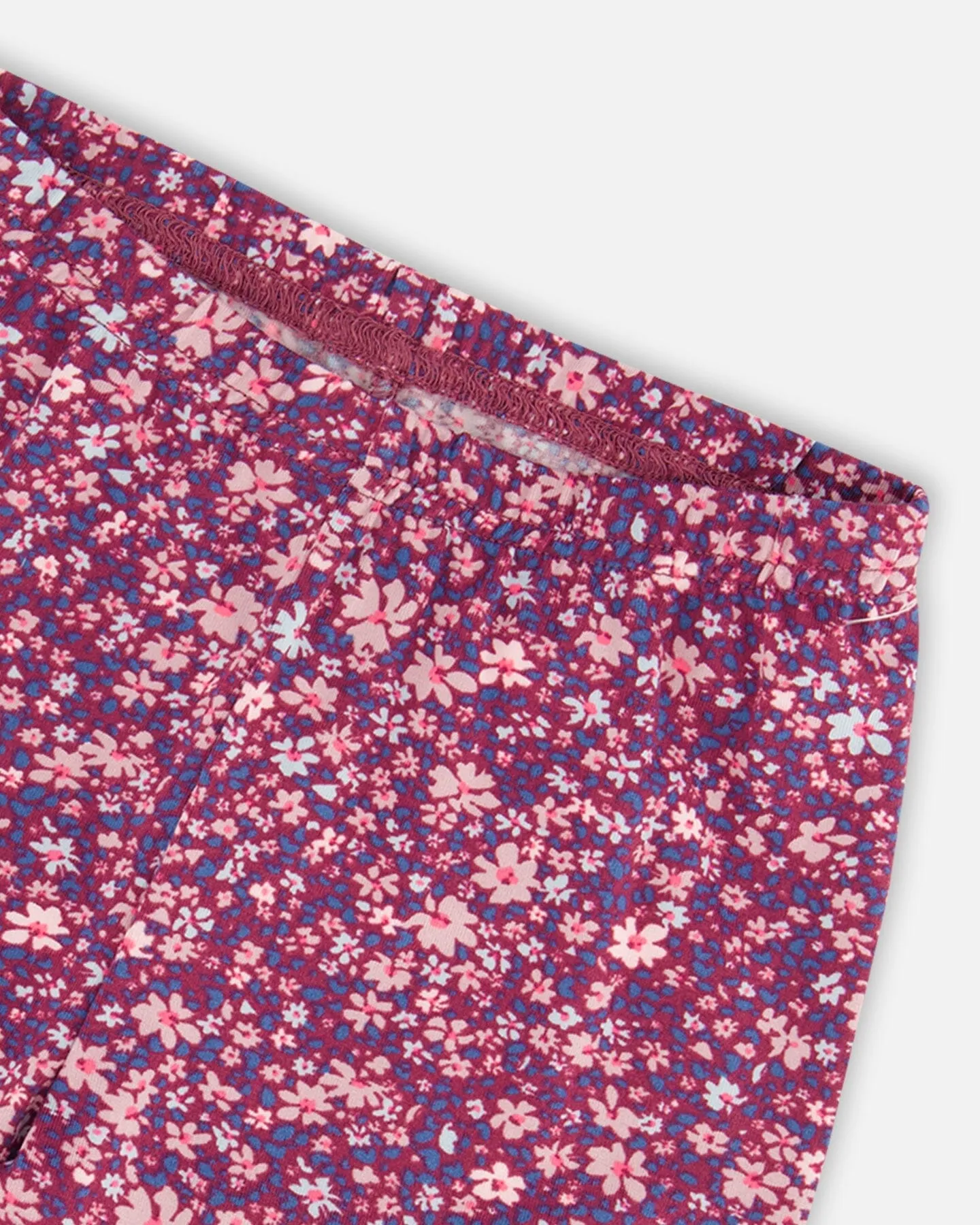 Stretch Leggings Burgundy Printed Little Flowers