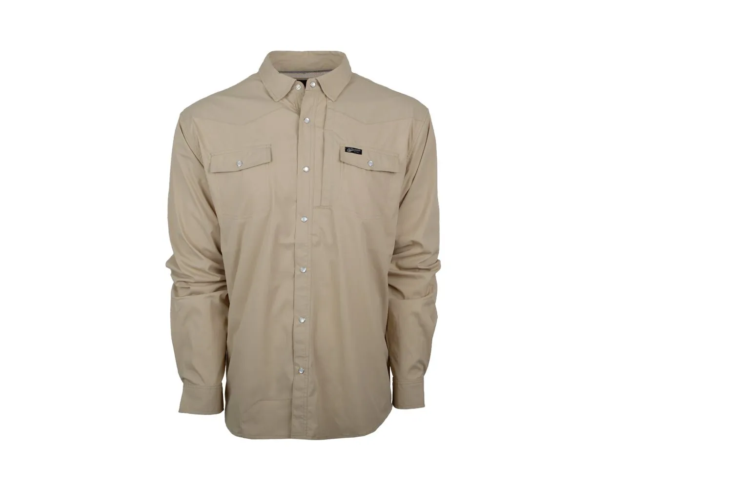 STS Ranchwear Mens Fischer Performance Khaki Nylon/Spandex L/S Shirt