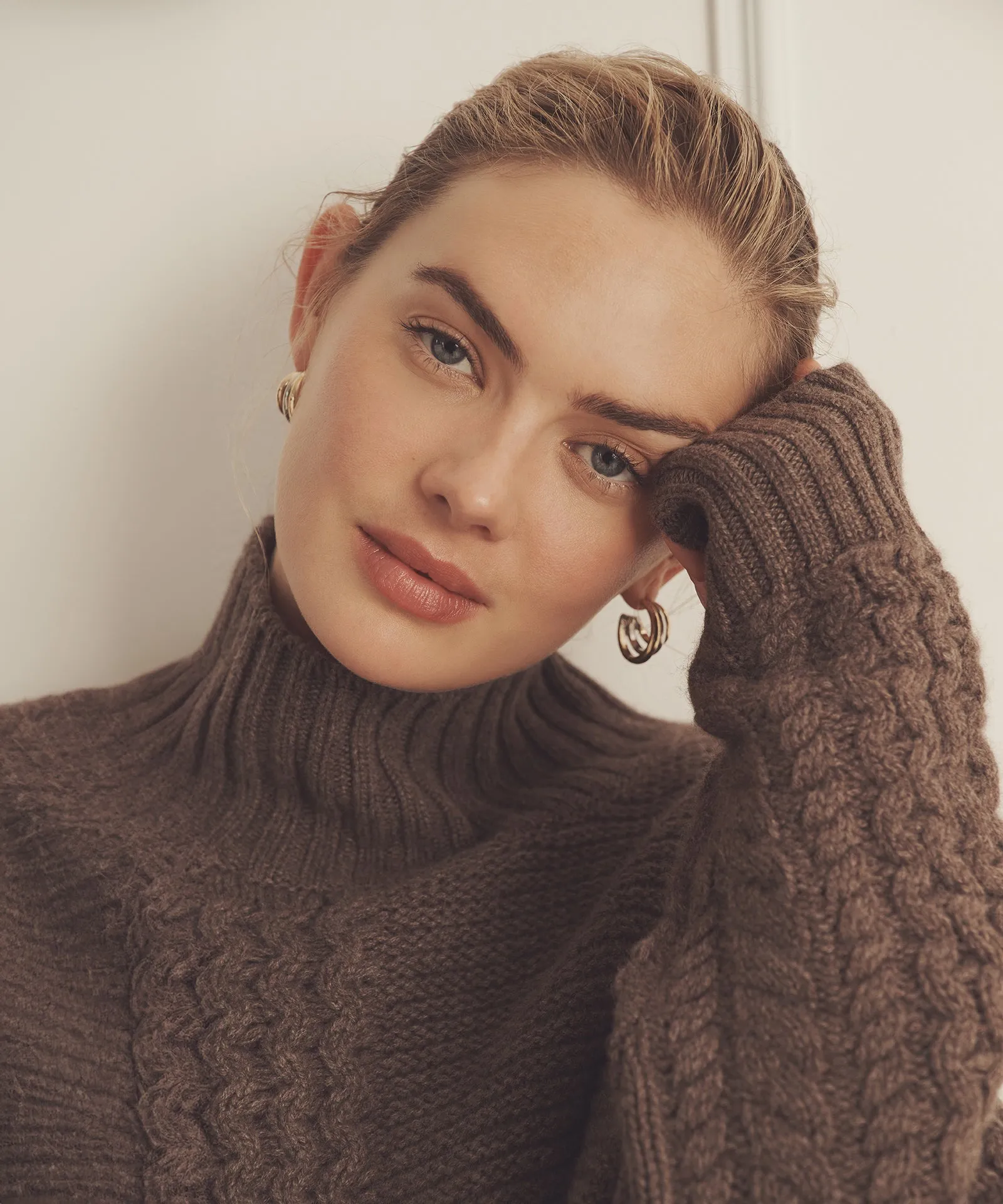 Super Luxe Cashmere Mixed Stitch Turtleneck