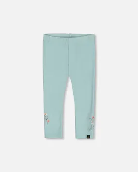 Super Soft Brushed Rib Leggings Light Blue