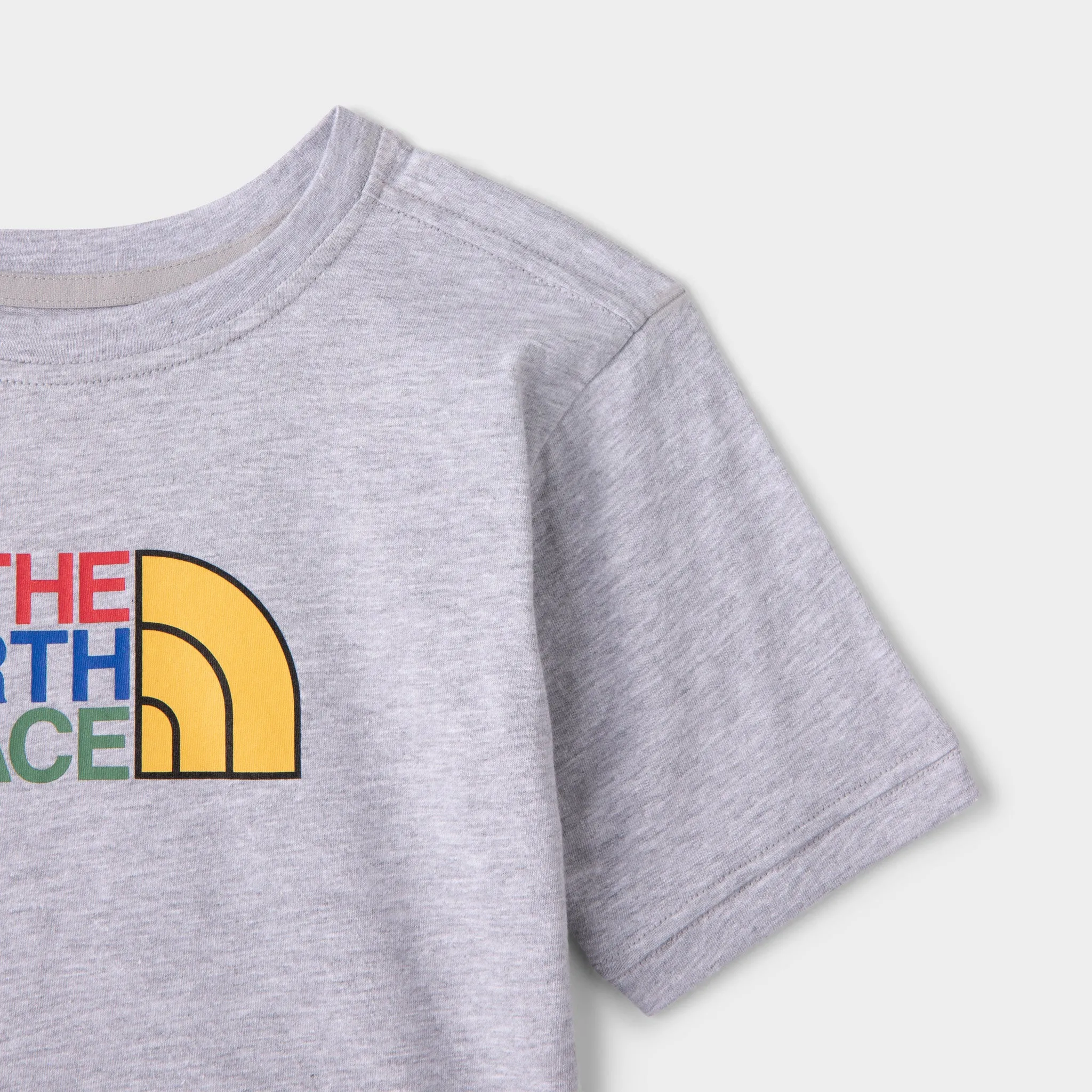 The North Face Childrens' Cotton Summer Set Light Grey Heather / Black Tossed Logo Grid Print