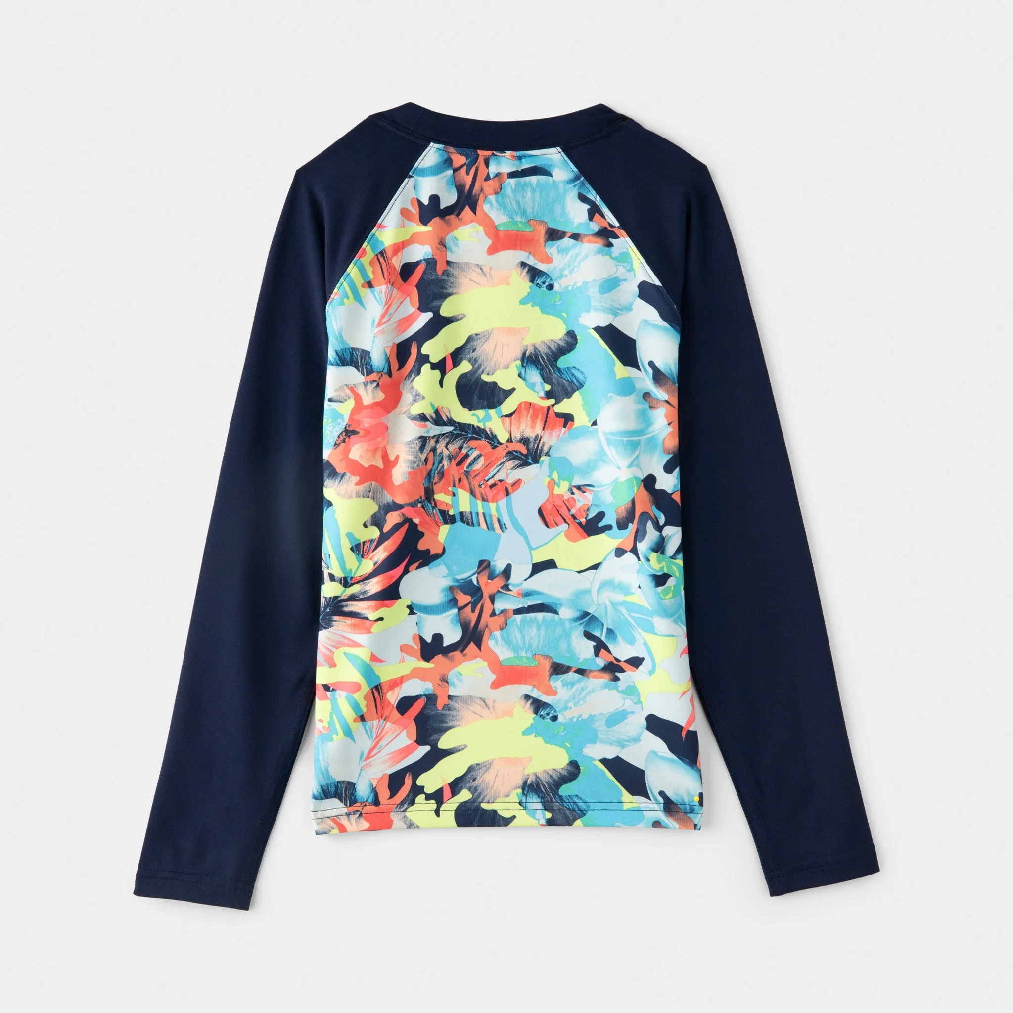 The North Face Junior Girls' Printed Amphibious Long Sleeve T-shirt / TNF Navy Youth Tropical Camo Print