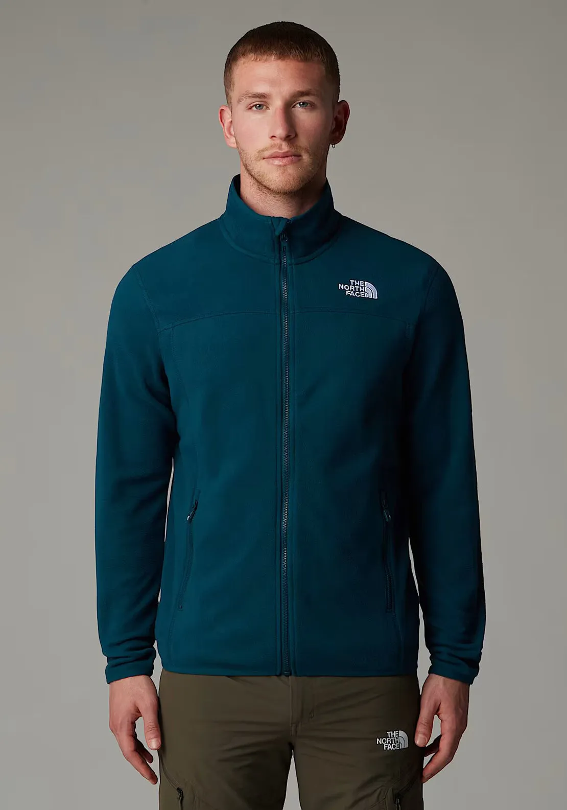 The North Face Men’s 100 Glacier Full Zip Fleece, Petrol Blue