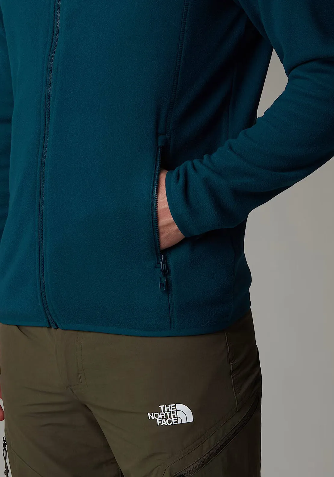 The North Face Men’s 100 Glacier Full Zip Fleece, Petrol Blue