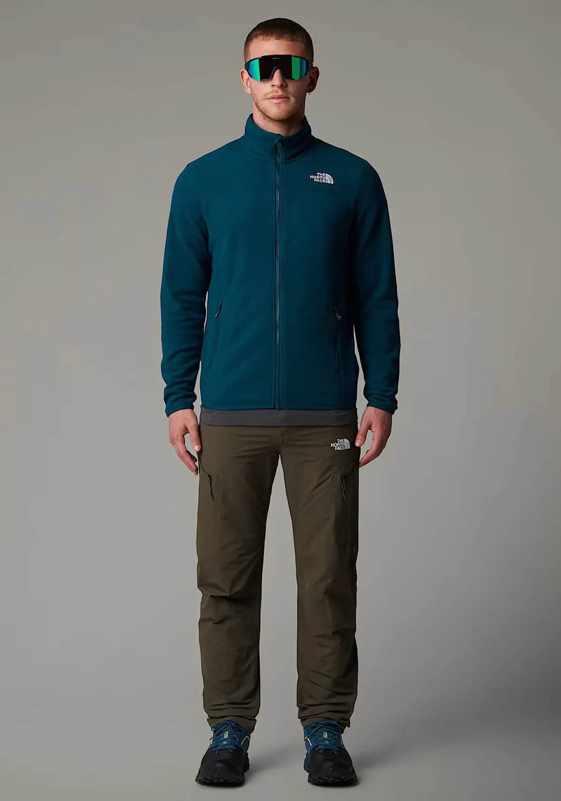 The North Face Men’s 100 Glacier Full Zip Fleece, Petrol Blue