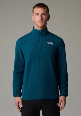 The North Face Men’s 100 Glacier Quarter Zip Fleece, Petrol Blue