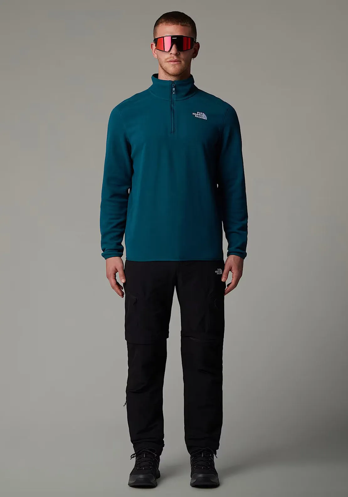 The North Face Men’s 100 Glacier Quarter Zip Fleece, Petrol Blue