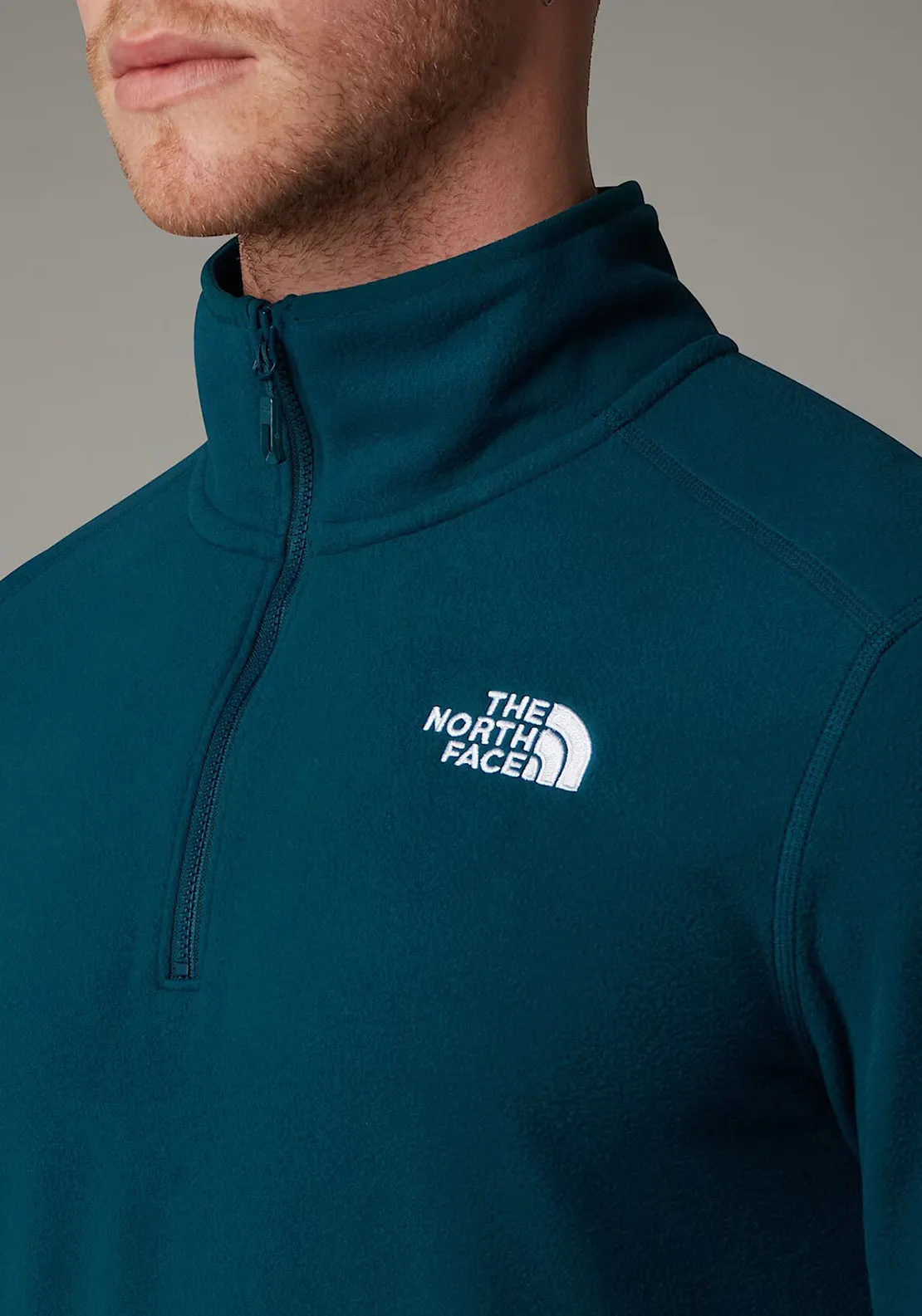 The North Face Men’s 100 Glacier Quarter Zip Fleece, Petrol Blue