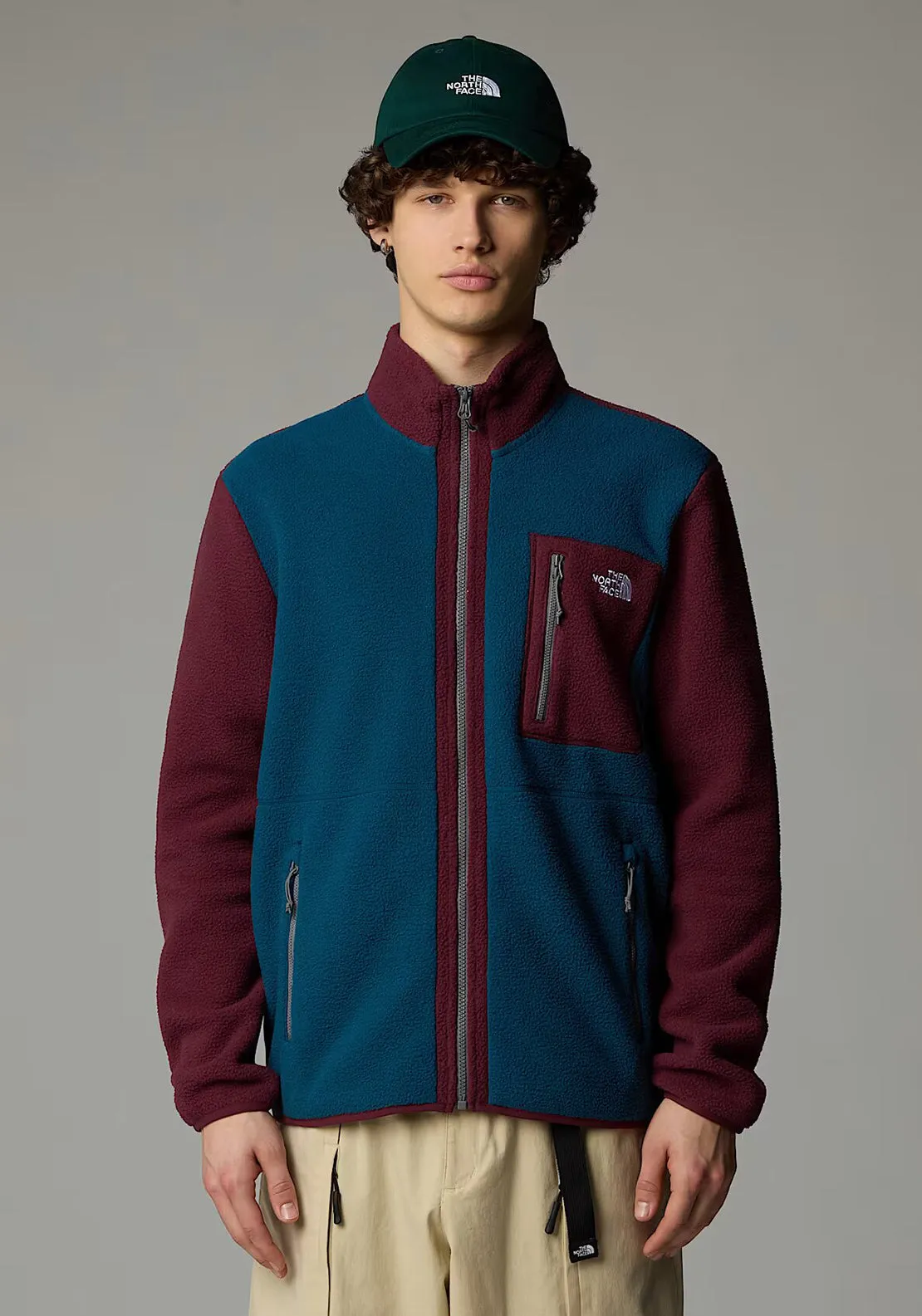 The North Face Men’s Yumiori Full Zip Fleece, Petrol Blue & Plum