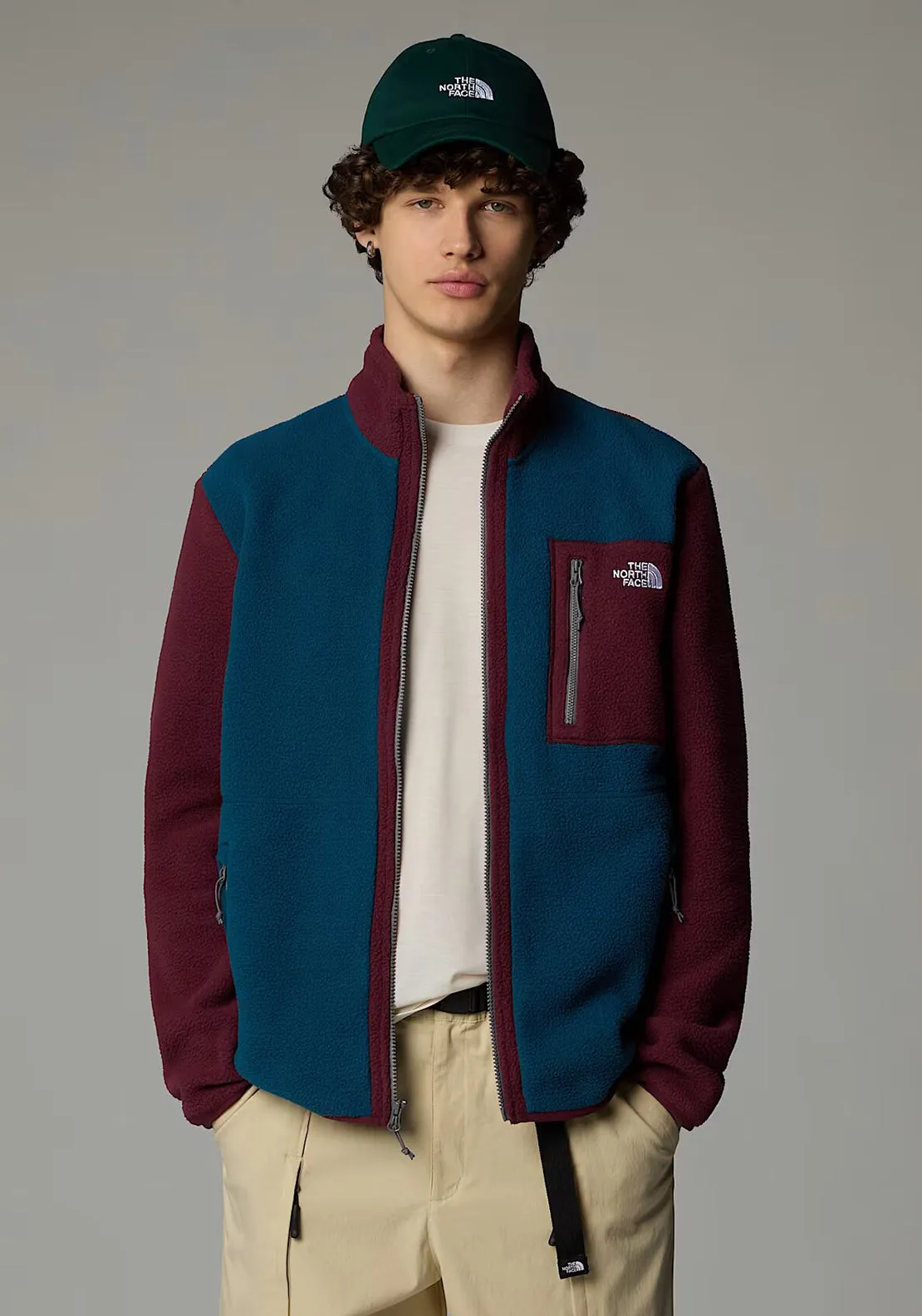 The North Face Men’s Yumiori Full Zip Fleece, Petrol Blue & Plum