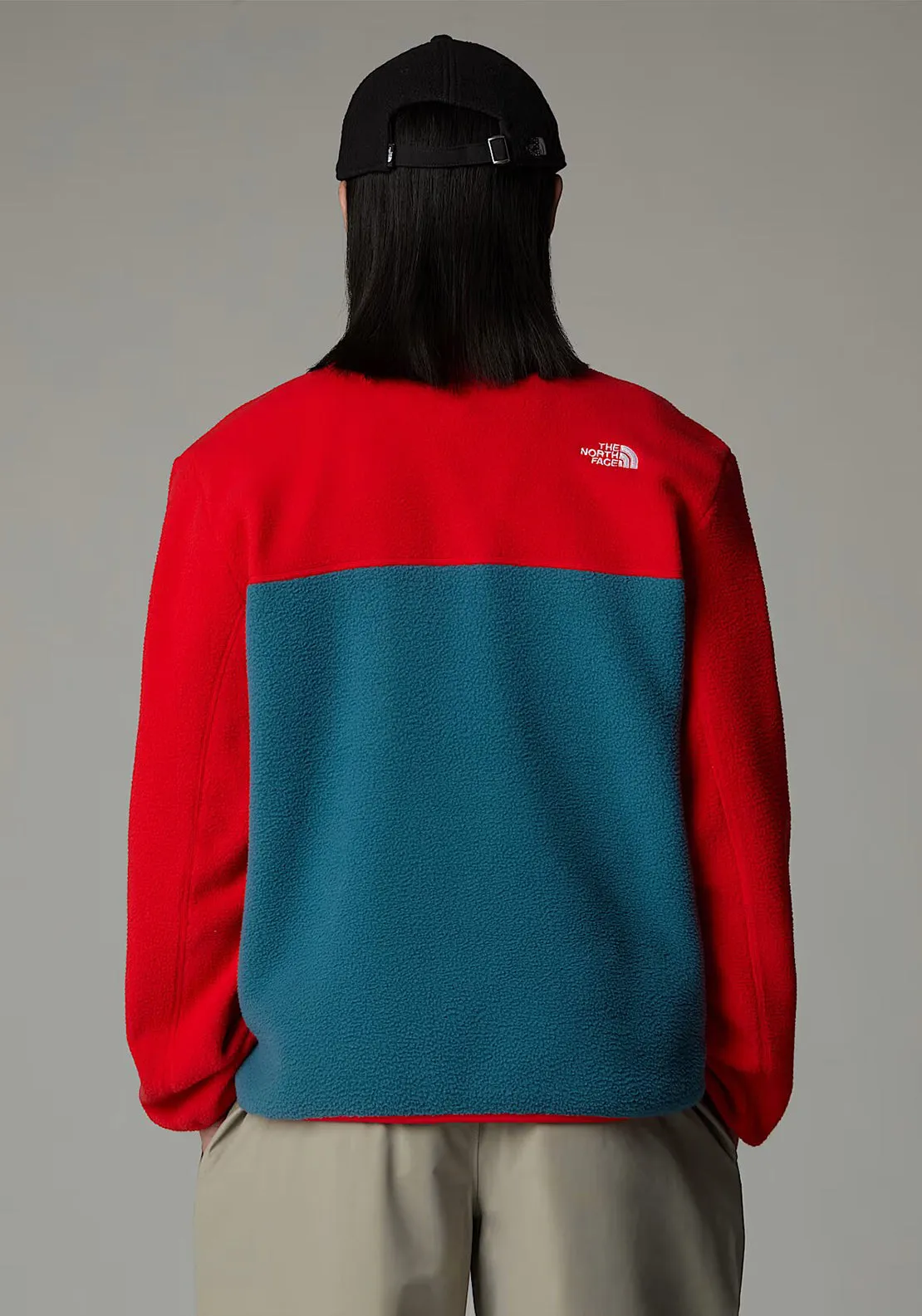 The North Face Men’s Yumiori Quarter Zip Fleece, Mallard Blue & Red