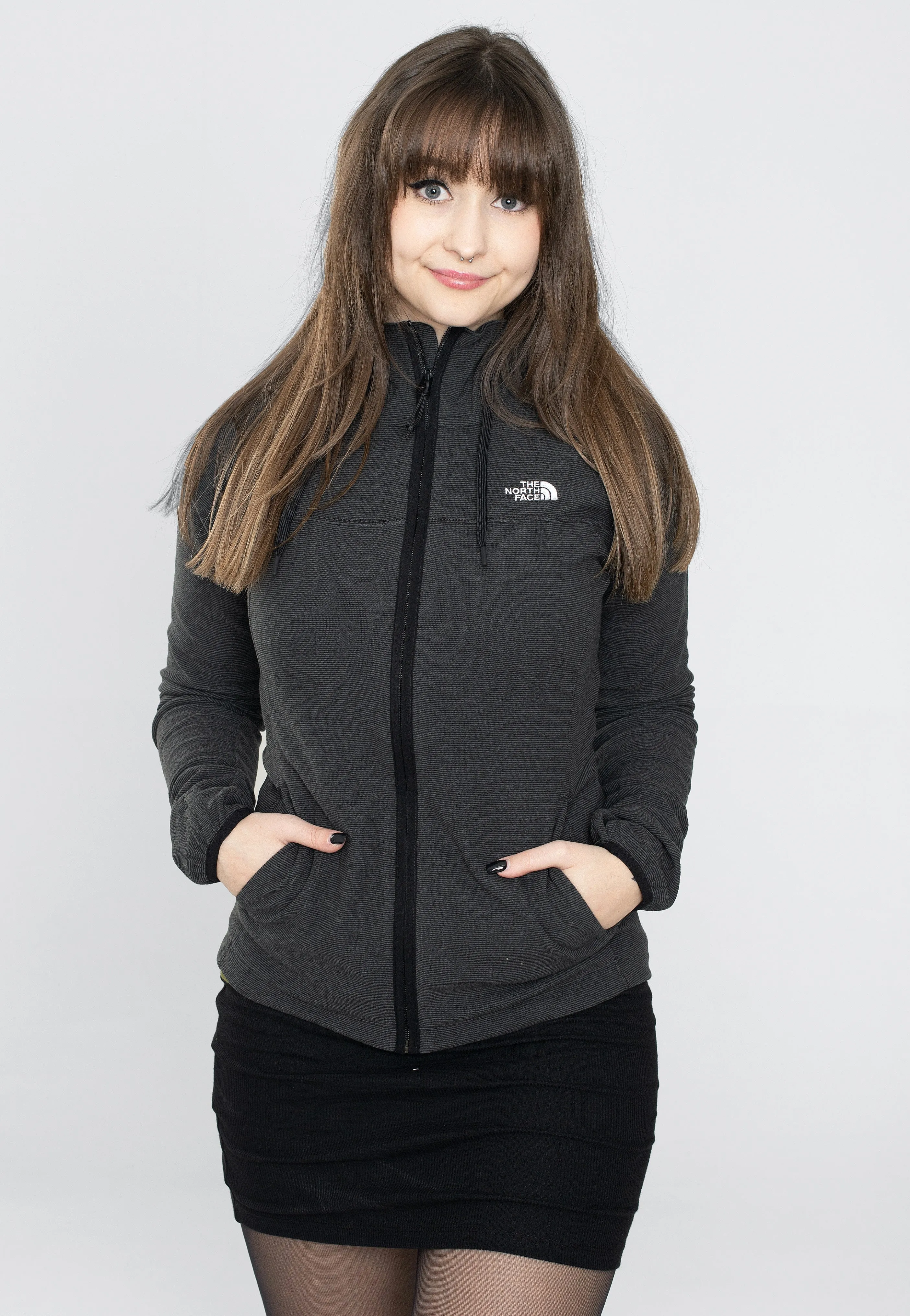 The North Face - Women’s Homesafe Full Zip Fleece Tnf Black Strip - Zipper