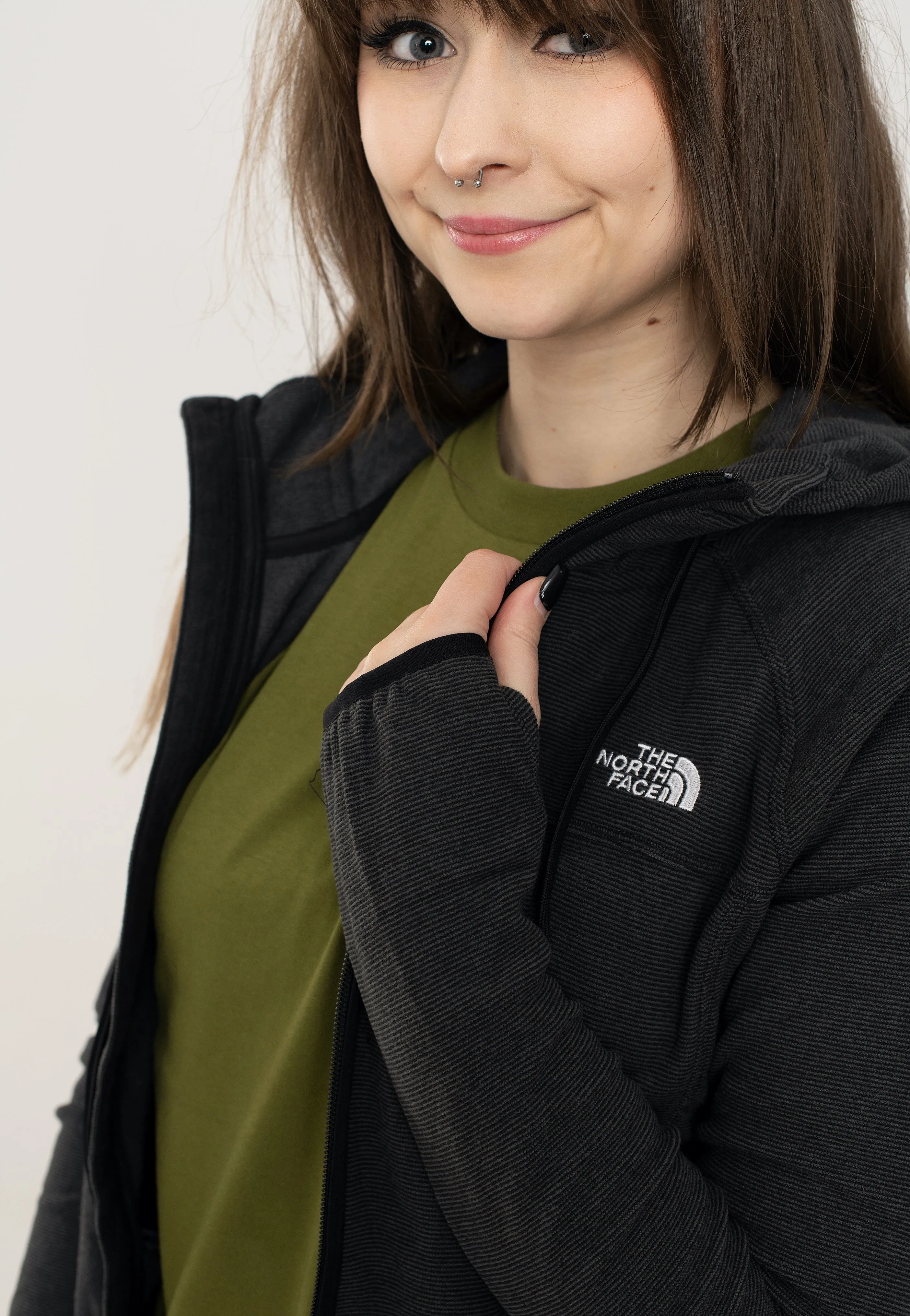 The North Face - Women’s Homesafe Full Zip Fleece Tnf Black Strip - Zipper