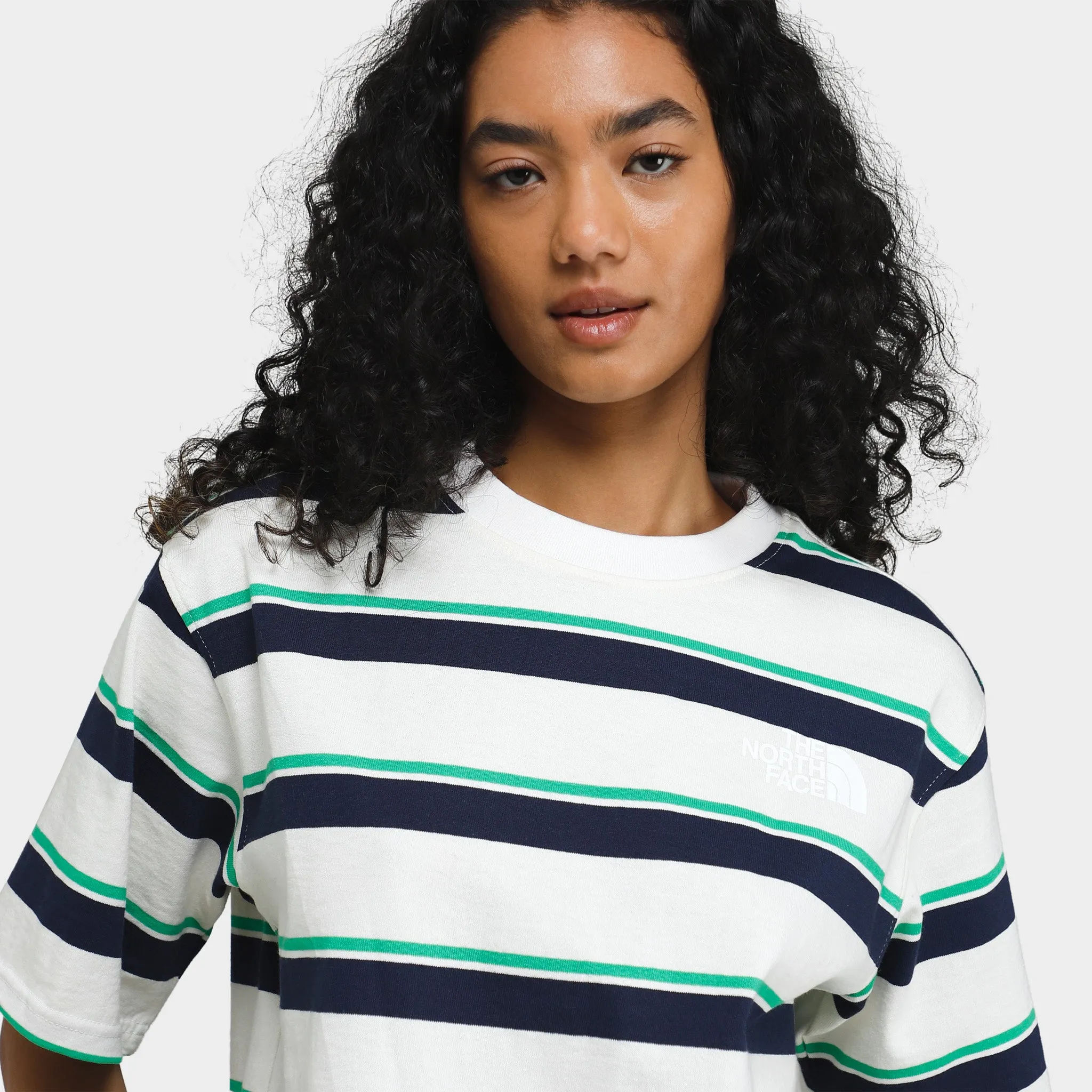 The North Face Women's Striped Easy T-Shirt / White Dune Ascent Stripe