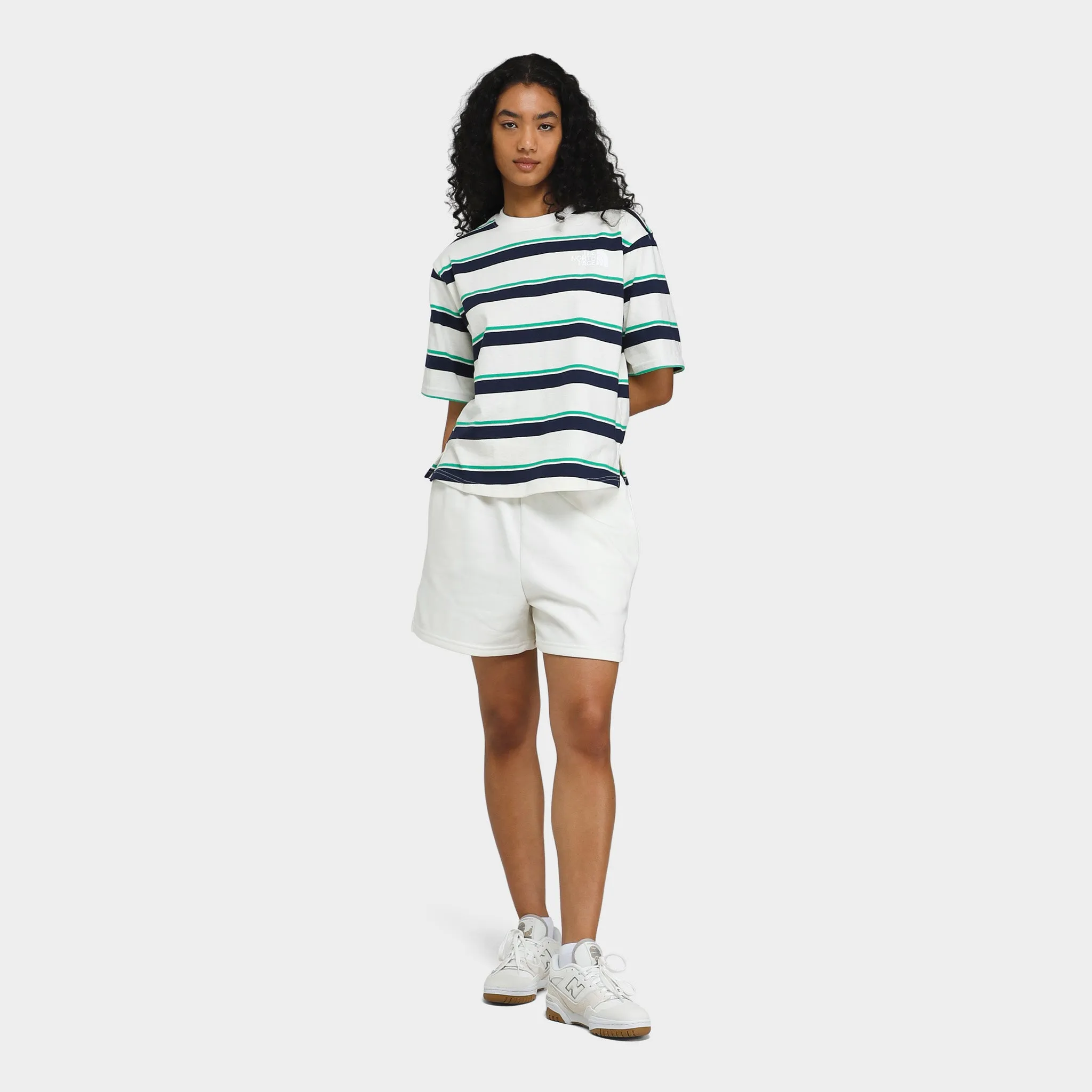 The North Face Women's Striped Easy T-Shirt / White Dune Ascent Stripe