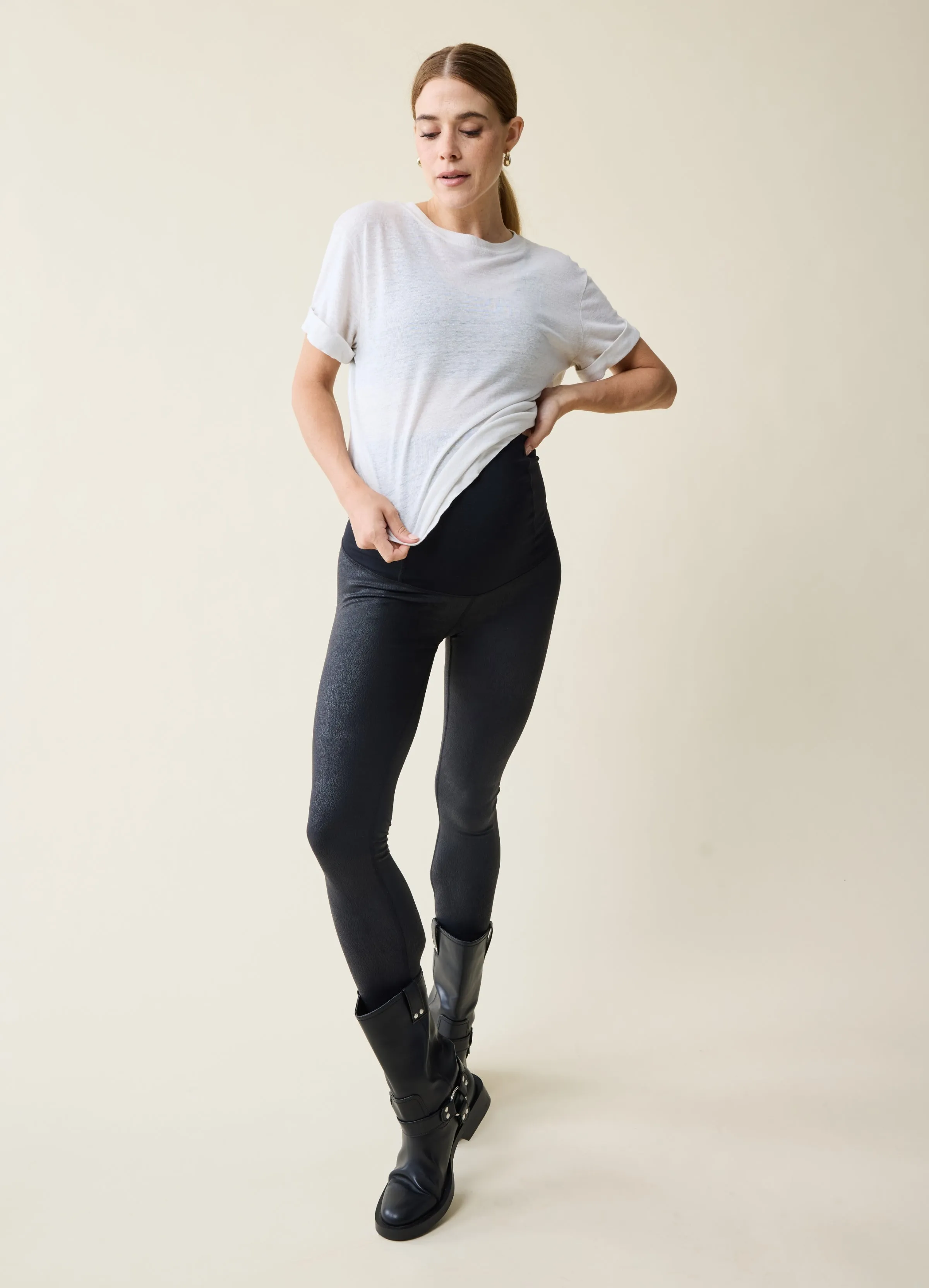 The Not-Leather Black Maternity Leggings