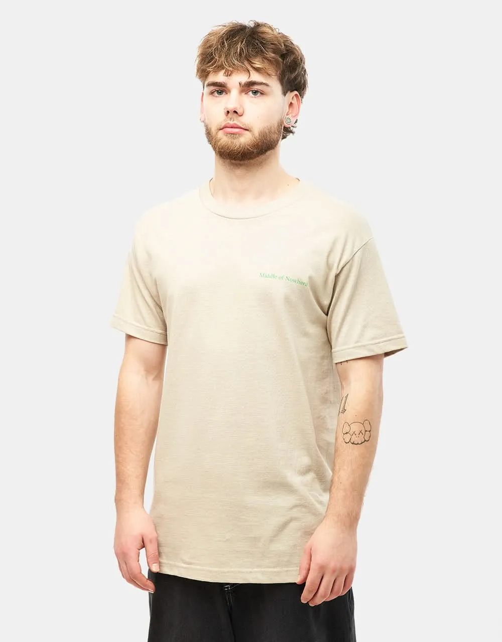 The Quiet Life Middle Of Nowhere Desert Serif T-Shirt - Sand