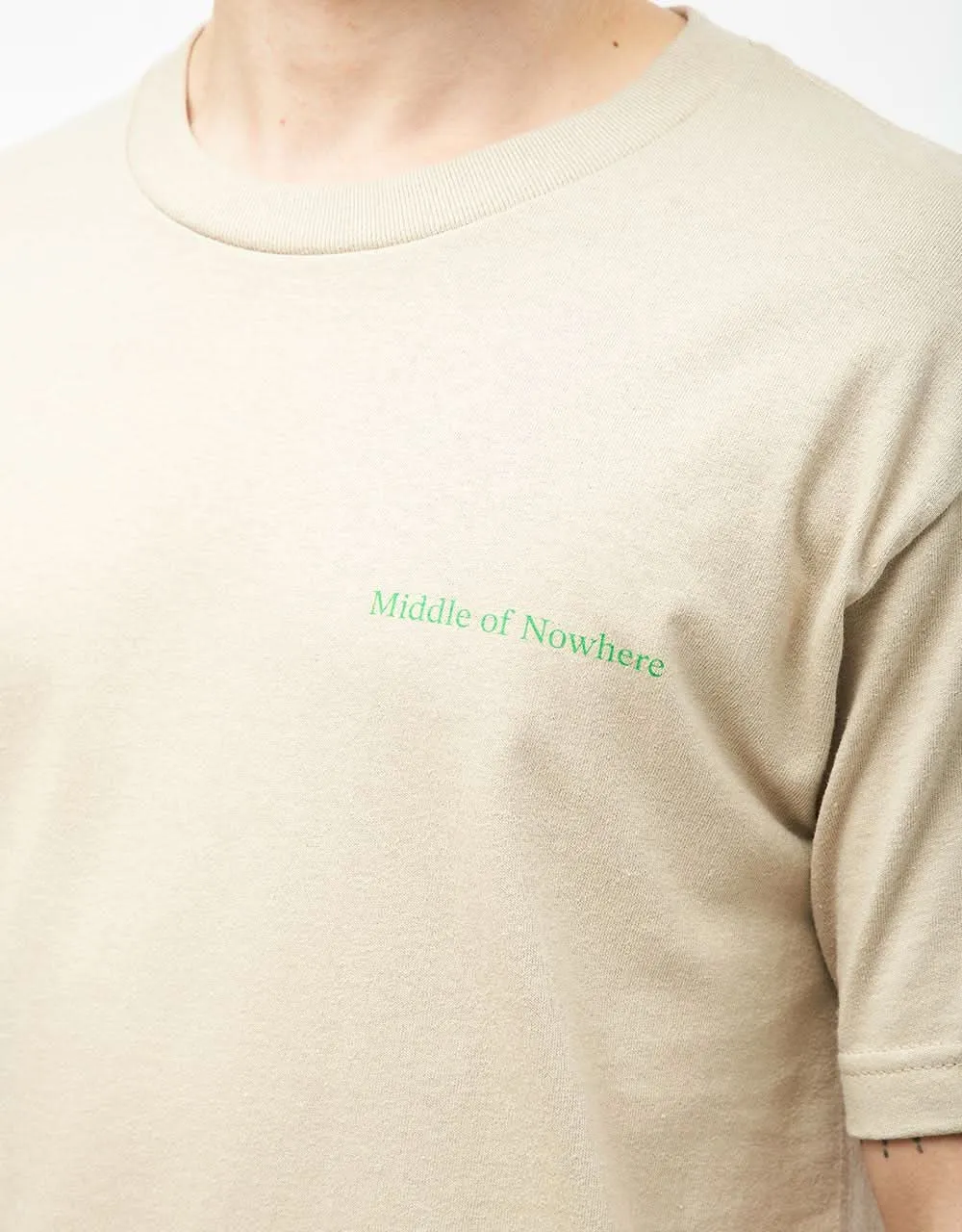 The Quiet Life Middle Of Nowhere Desert Serif T-Shirt - Sand