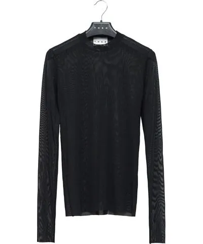 Theo Men's Black Mesh Turtleneck