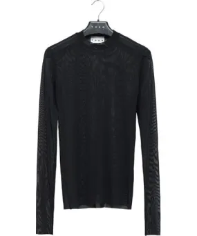 Theo Men's Black Mesh Turtleneck