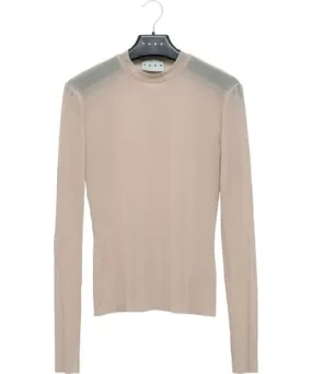 Theo Men's Neutrals Nude Mesh Turtleneck