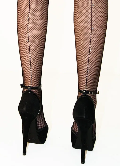 Tiffany Quinn Diamante Fishnet Backseam Tights ()