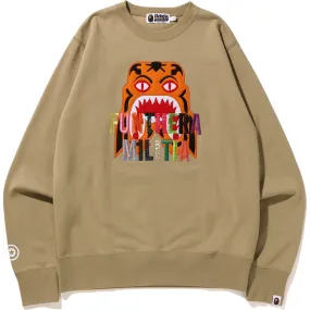 TIGER EMBROIDERY CREWNECK MENS