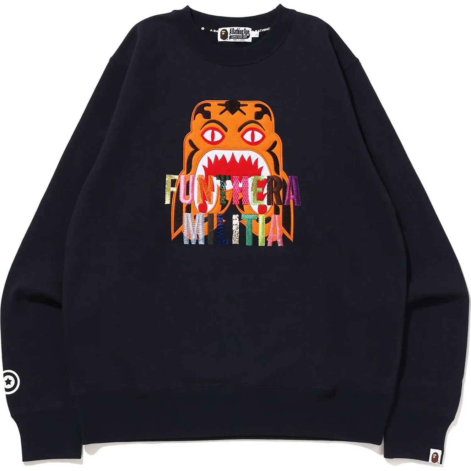 TIGER EMBROIDERY CREWNECK MENS