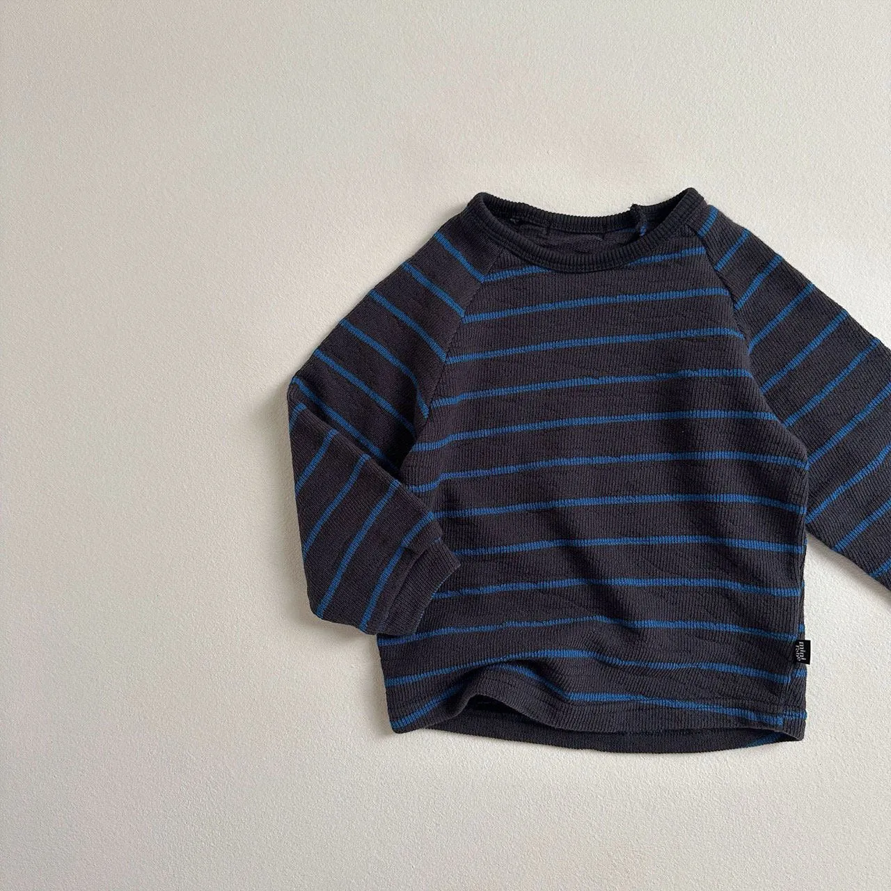 Toddler Crewneck Stripe Long Sleeve Tee (10m-4y) - Charcoal