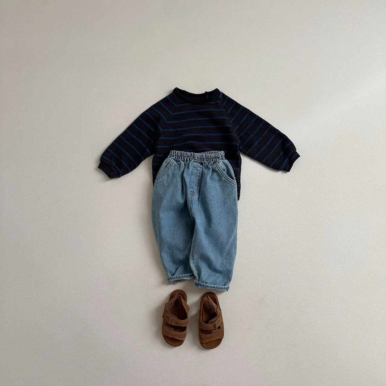 Toddler Crewneck Stripe Long Sleeve Tee (10m-4y) - Charcoal