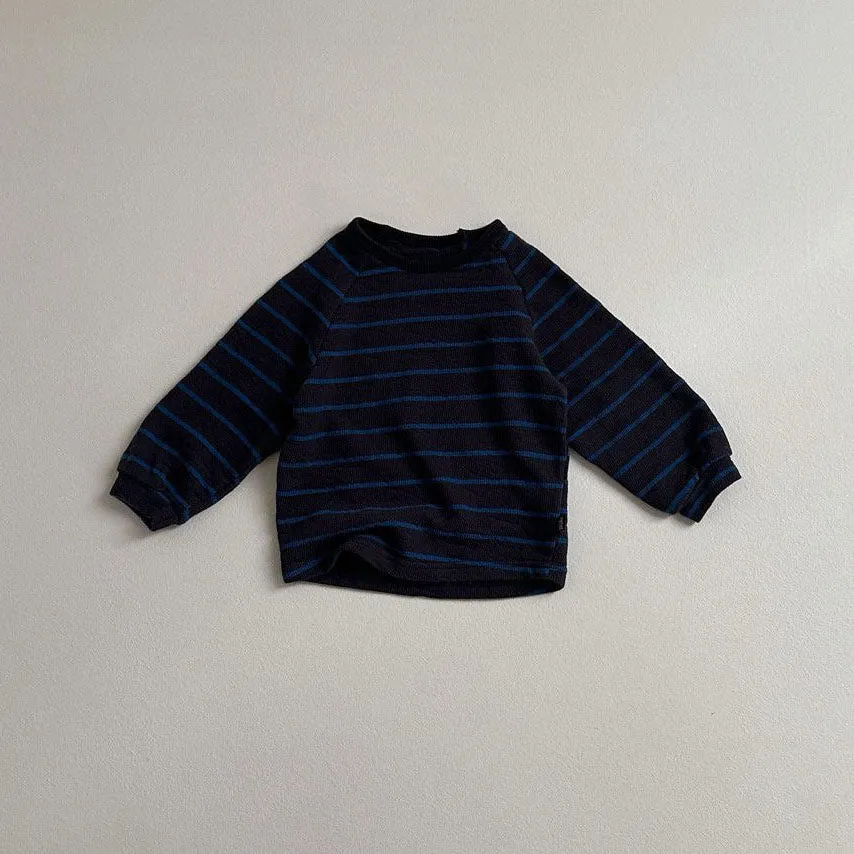 Toddler Crewneck Stripe Long Sleeve Tee (10m-4y) - Charcoal