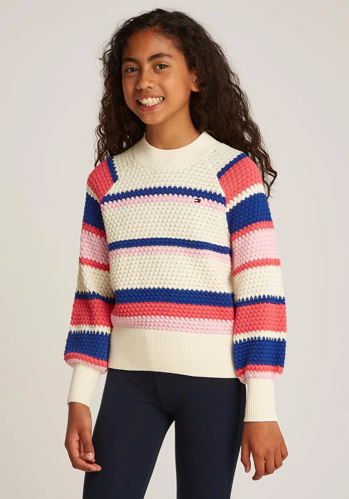 Tommy Hilfiger Girl Long Sleeve Knit Jumper, Multi