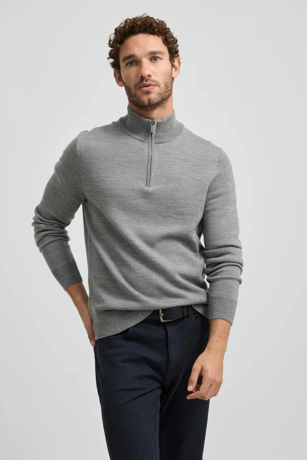 Toorallie Half Zip Jumper Mid Grey