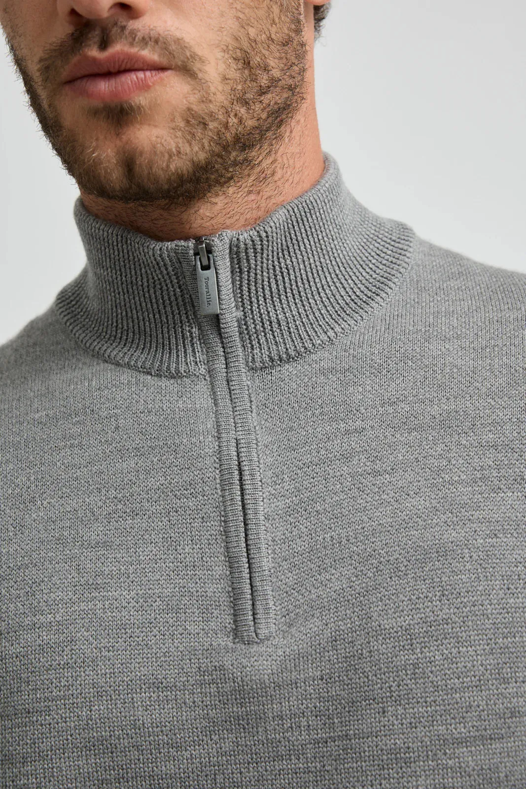 Toorallie Half Zip Jumper Mid Grey